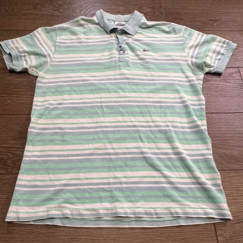 Lacoste Mens Striped Polo Shirt Size 7 (XXL)